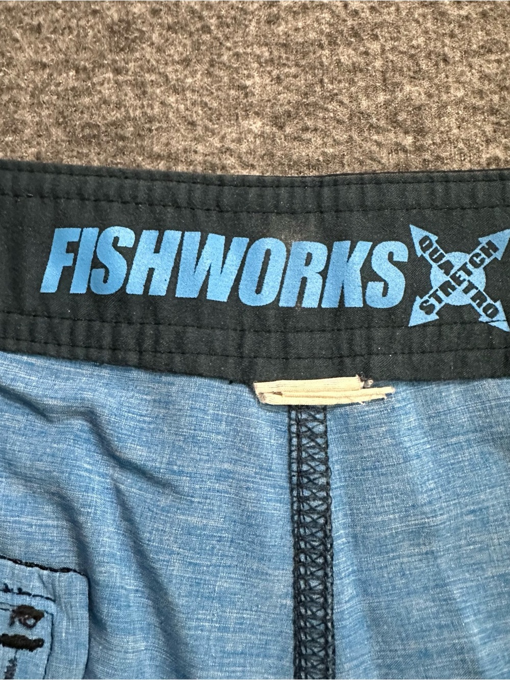 Fishworks Quad Stretch Board Shorts Men's Size 34 Blue Fishing Surf Swim Shorts - Picture 4 of 6